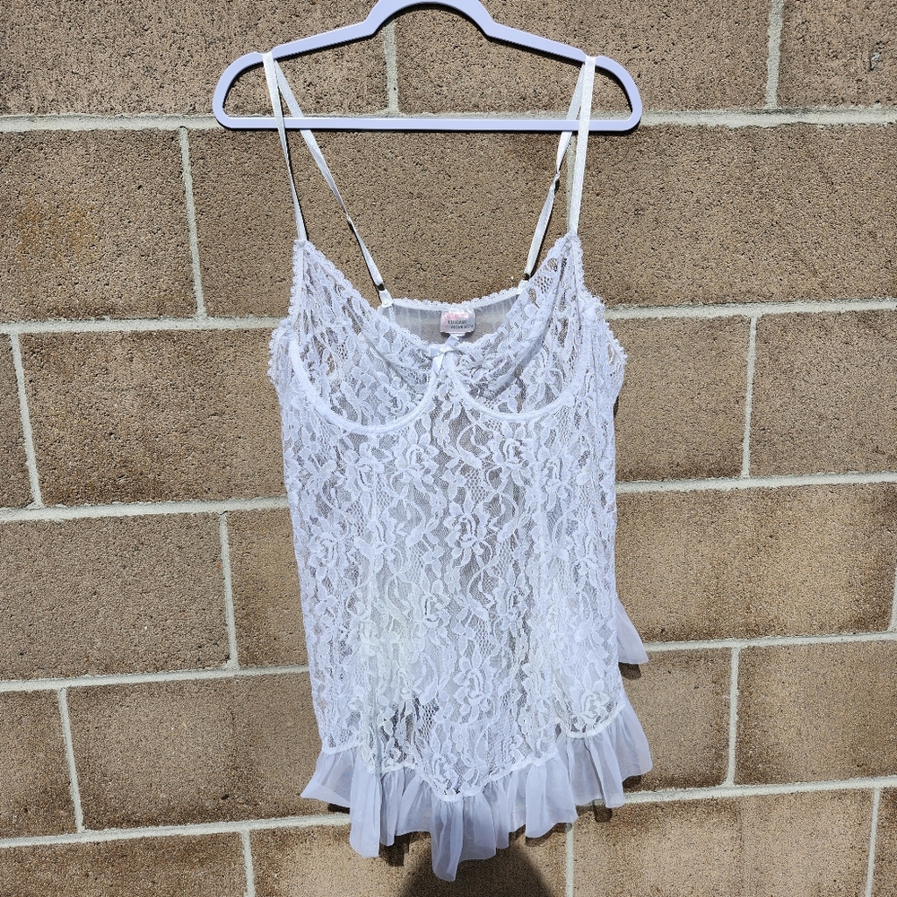 Vintage white lace slip dress - Picture 1 of 9